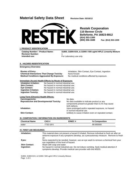SAFETY DATA SHEET Revision Date 03/02/2024 Version 6.